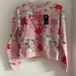 Guess floral print crewneck sweatshirt